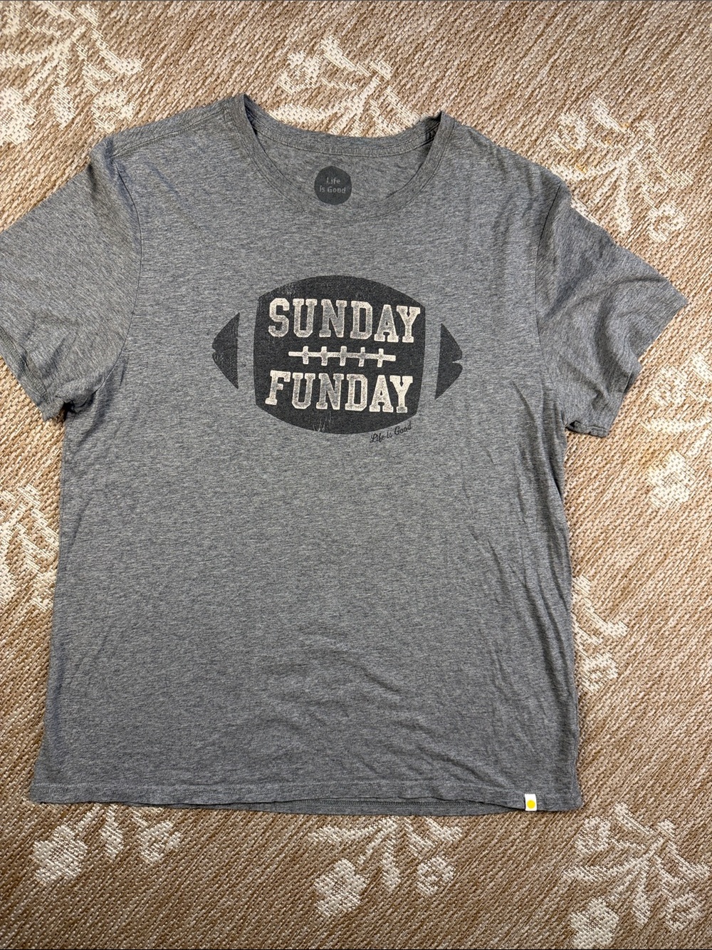 Life Is Good Grey 'Sunday Funday' Graphic Tee